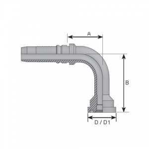 Interlock atloks kods 61 un 90° leņķis 3000psi LD. (KF90L LD)